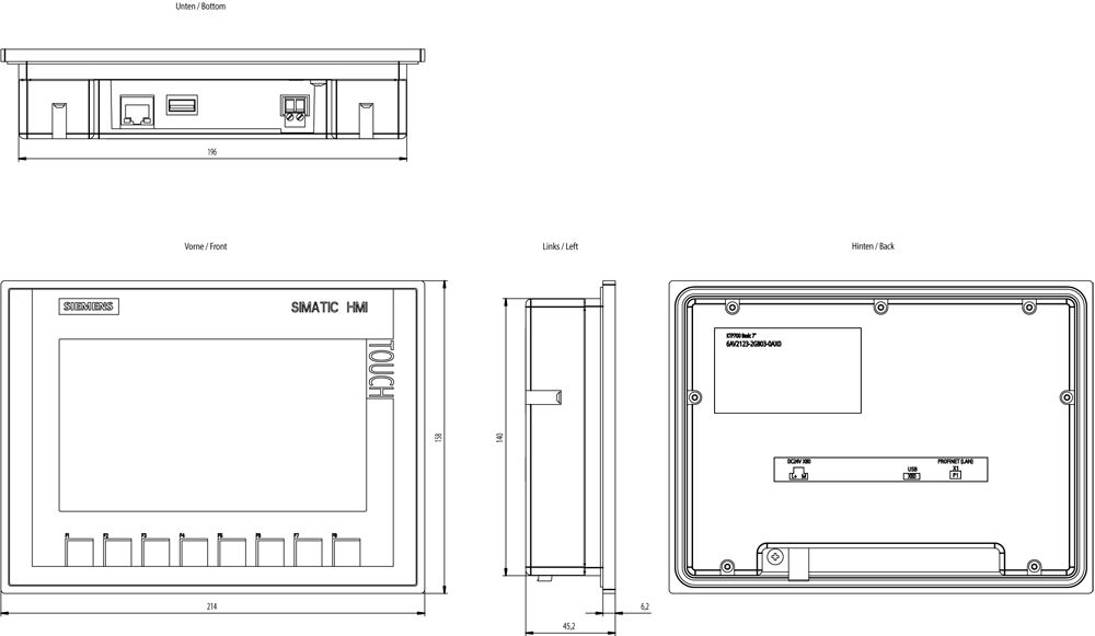 Grafik-Panel m.Farbdisplay DC 19,2-28,8V Mit Farbdisplay 1HW/IE TFT