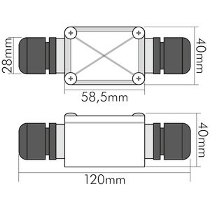 Verteilerdose tra 2x2,5qmm 120mm transp
