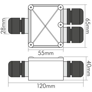 Verteilerdose tra 3x2,5qmm 120mm transp
