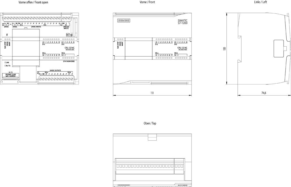 SPS-Steuerung kompakt 20,4-28,8VDC 2analogEing 14digiEing 10digiAusg