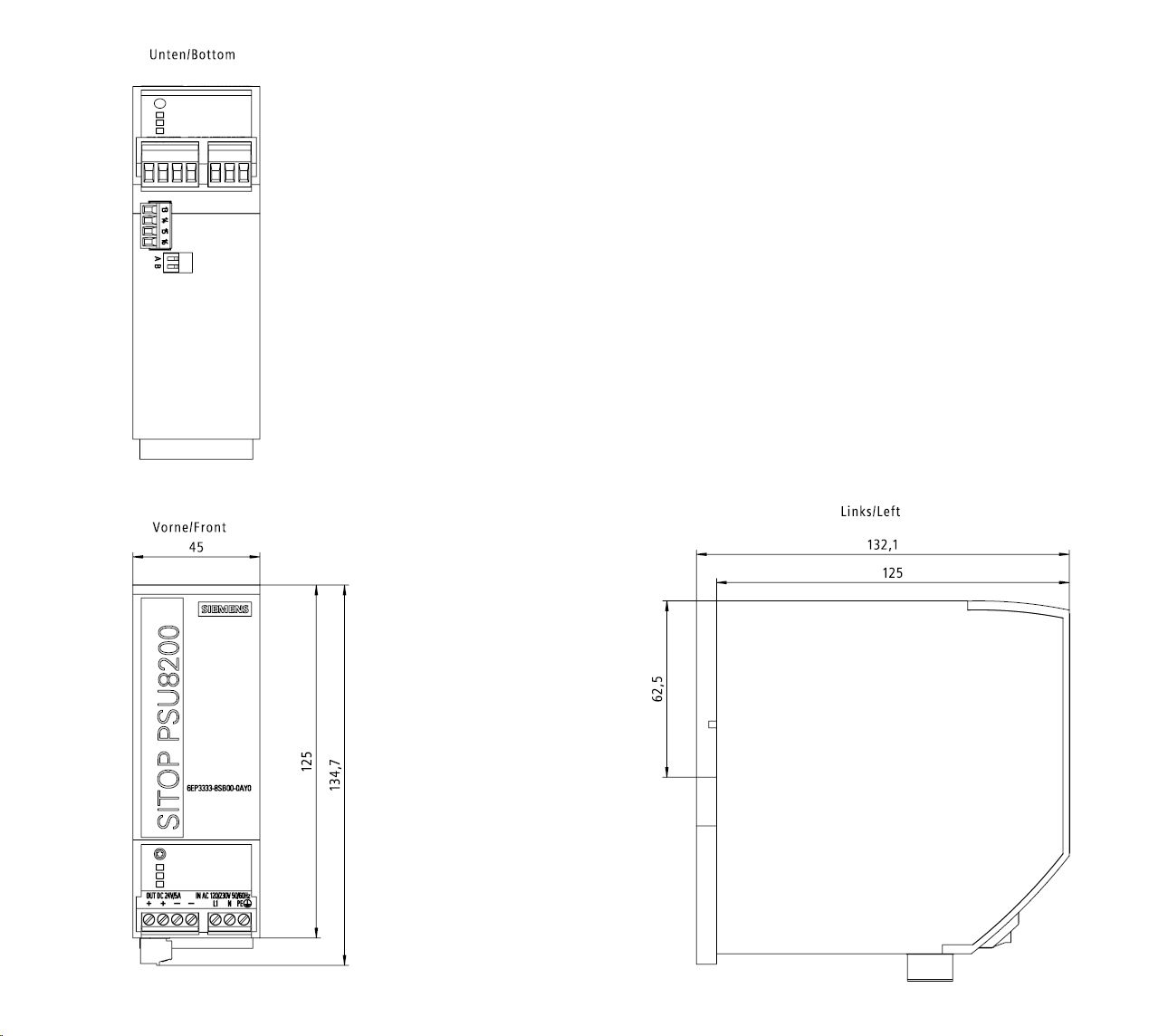 Gleichstromversorgung REG 24V 120W IP20 230VAC 5A f.Reiheneinb Kurzschlussf