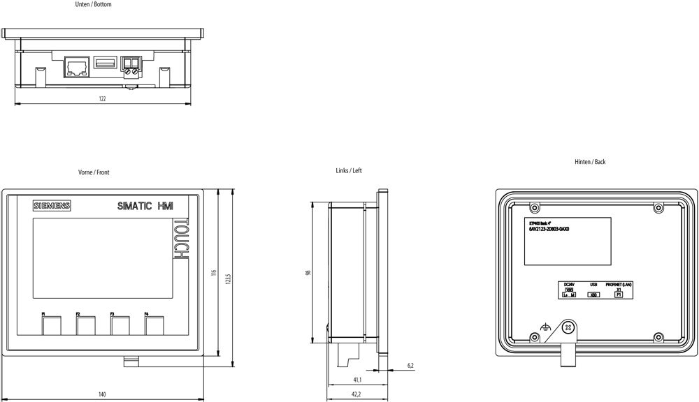 Grafik-Panel m.Farbdisplay DC 19,2-28,8V Mit Farbdisplay 1HW/IE TFT