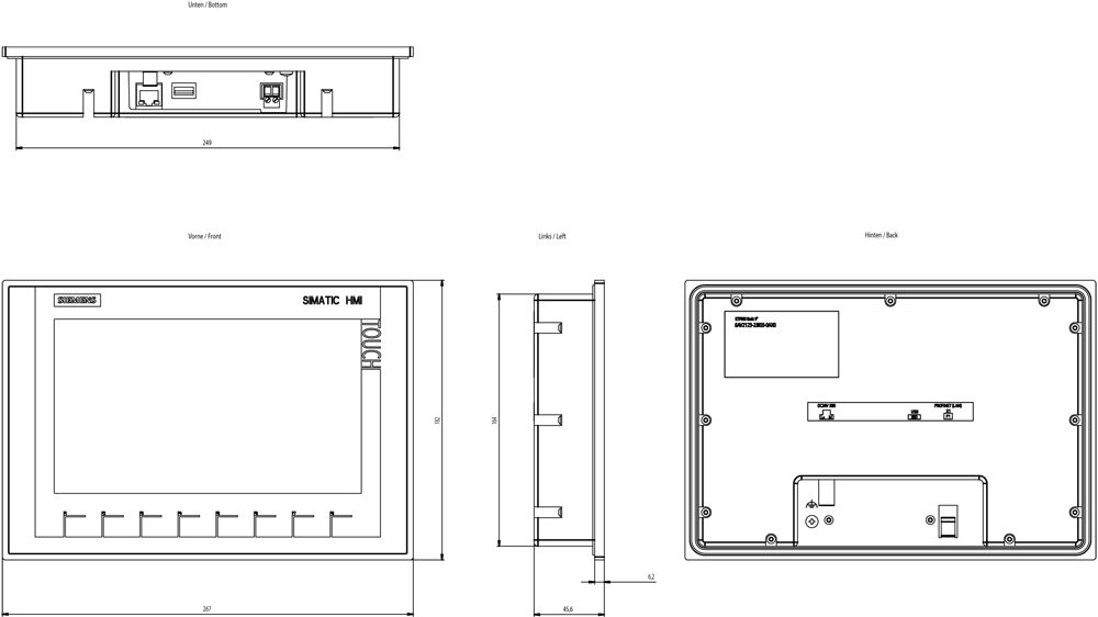 Grafik-Panel m.Farbdisplay DC 19,2-28,8V Mit Farbdisplay 1HW/IE TFT