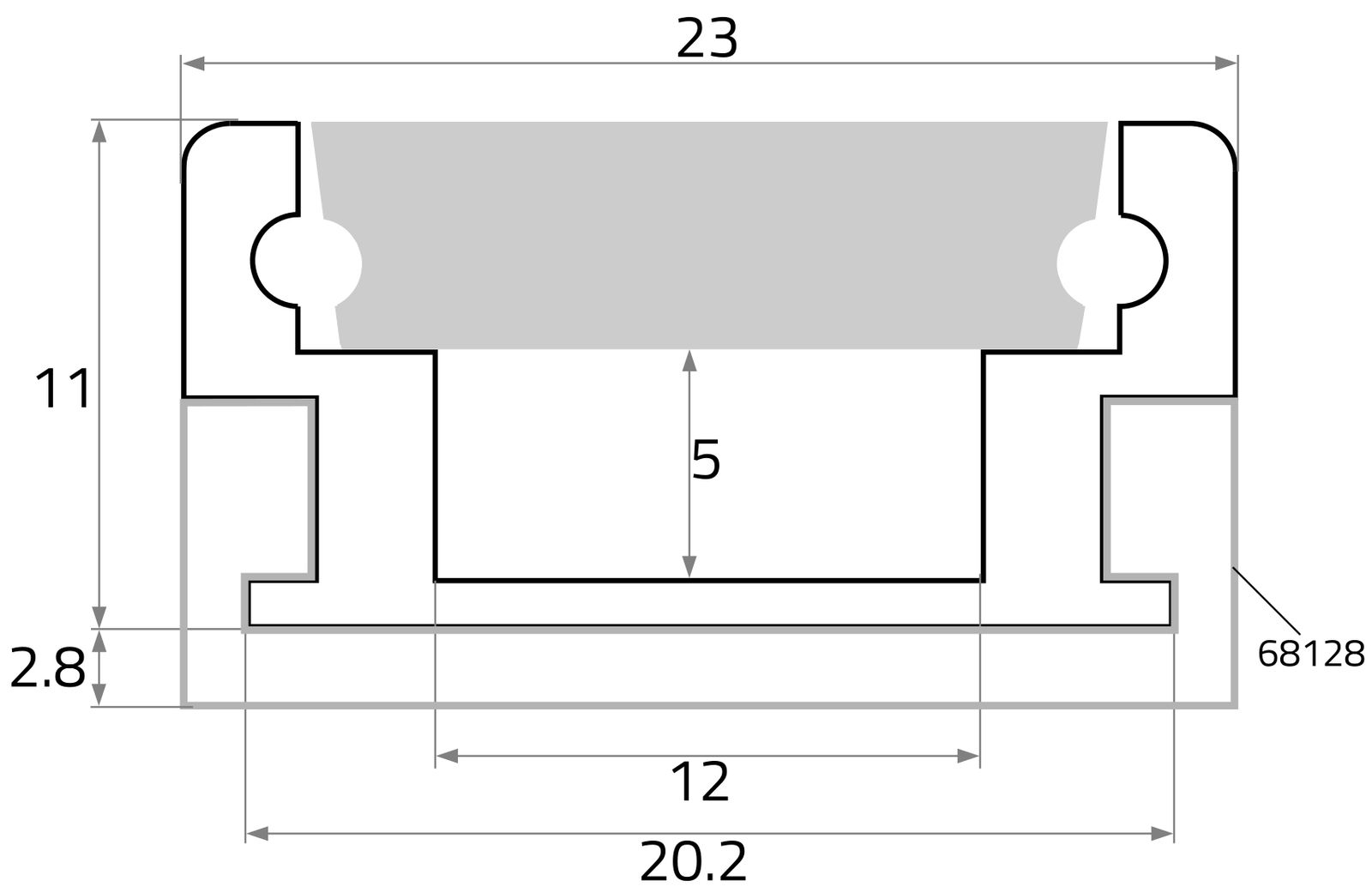 Profil IP68 2000x23x11mm Zubehör