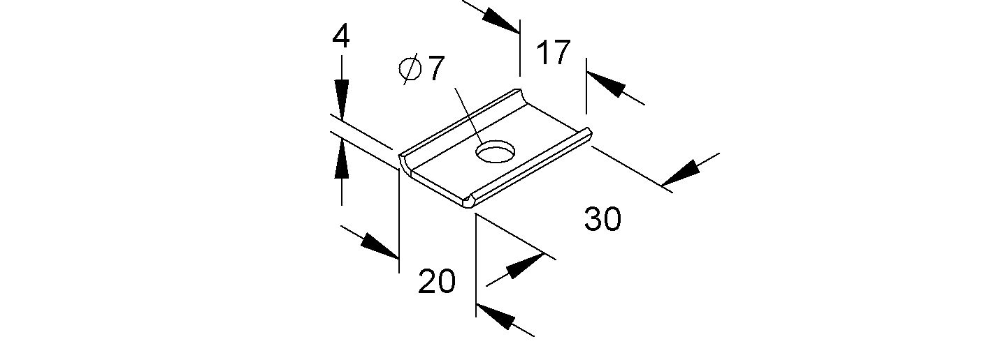 Gitterrinnenhaltelasche ST g/vz f.DT50.300DV