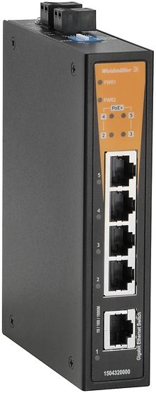 Switch Hutschiene 802.3 at (PoE+) 4x10/100/1000Mbps 1weitere