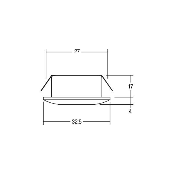 LED-Lichtpunkt 1,2W 3000K 70lm alu Konv IP44 Ø32,5x4mm