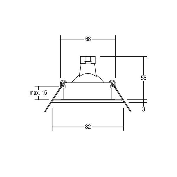 Einbaustrahler 13W Konv GX5,3 edst mt IP54 Steck Ø/EB68mm