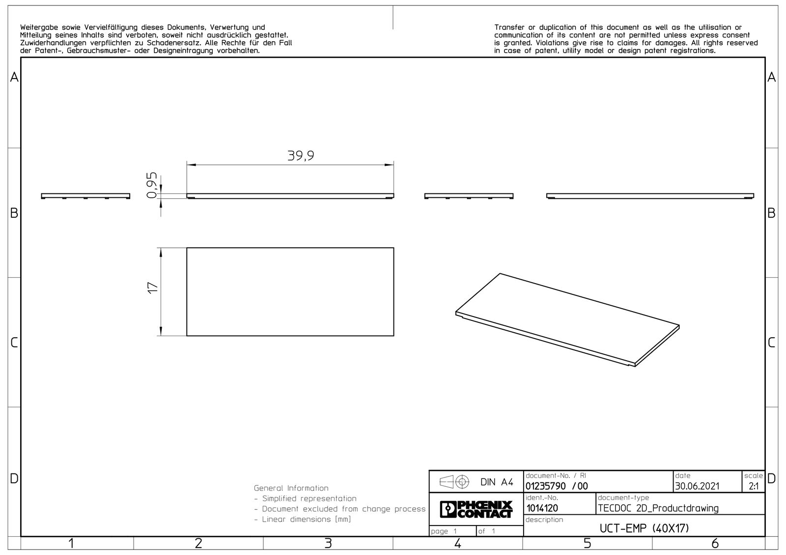 Klemmenmarkierung ws RM=17mm unbedr horiz/vert
