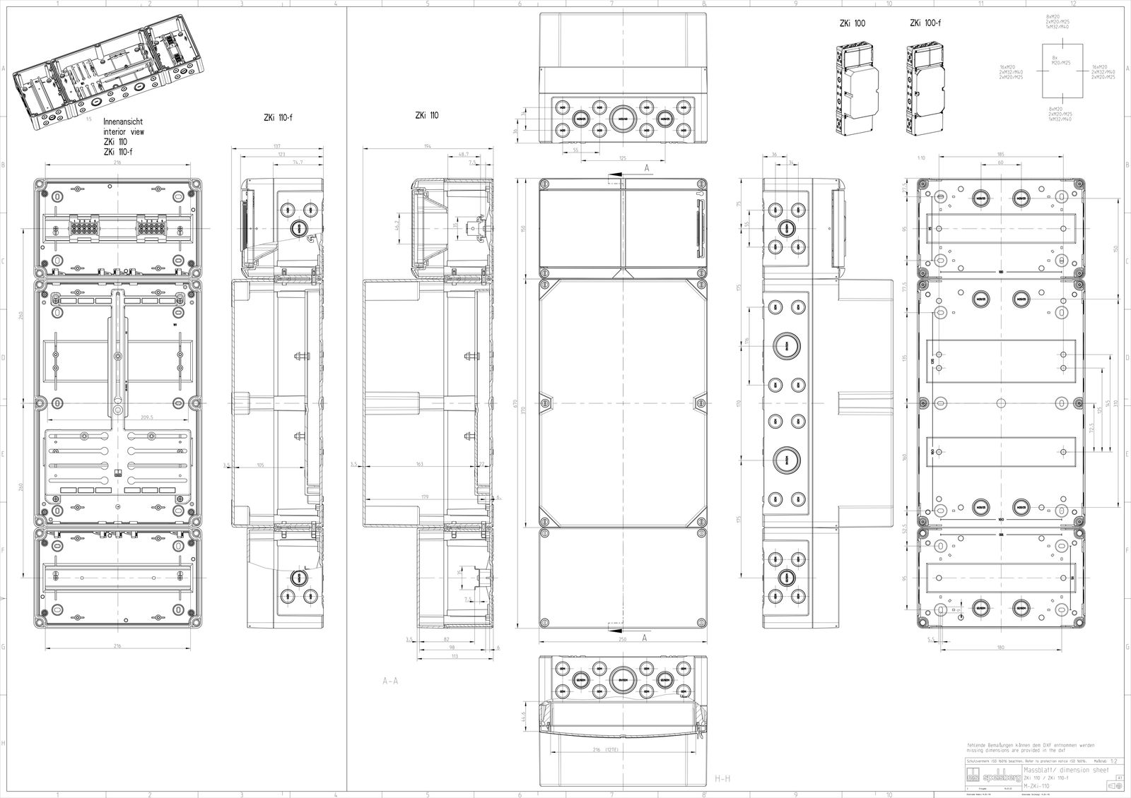 Zählergehäuse Aufb IP54 Kst 250x670x137mm ET80mm