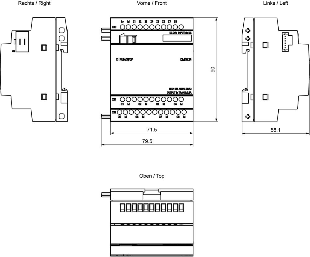 SPS-Digitales E/A-Modul LOGO! 8Eing DC 8Ausg 0,3A 24V Transistor Schraub