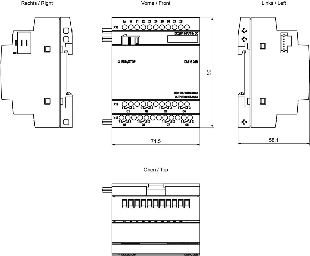 SPS-Digitales E/A-Modul LOGO! 8Eing 24V 8Ausg 5A DC Relais Schraub