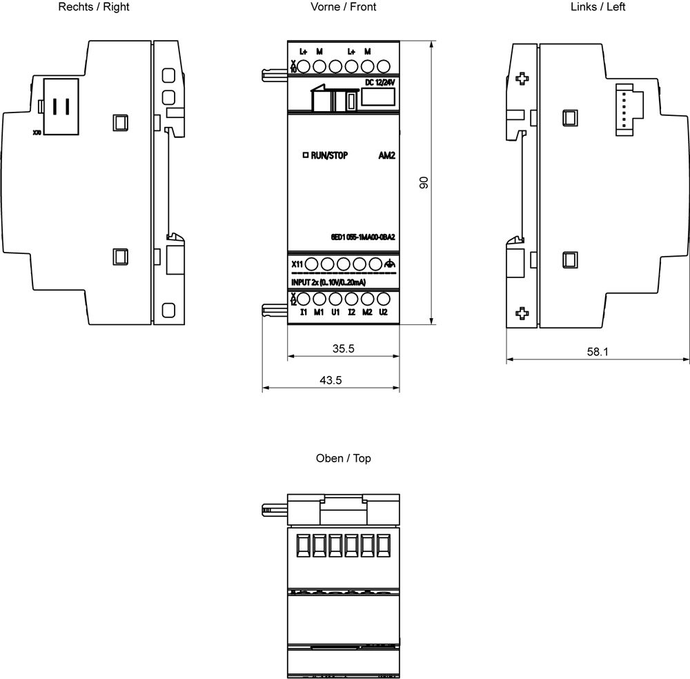 SPS-Analoges E/A-Modul LOGO! 2Eing Eing.Strom Spannung Schraub