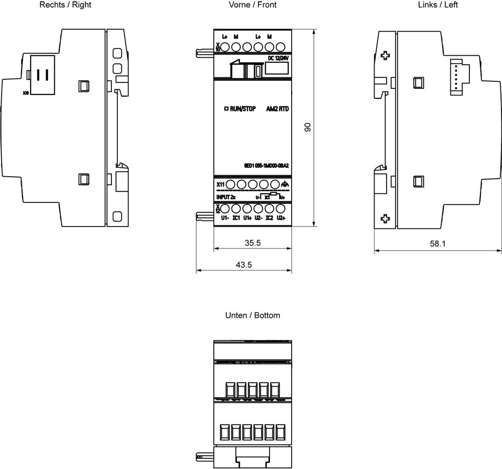 SPS-Analoges E/A-Modul LOGO! 2Eing Eingang Thermoelement Schraub
