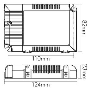 LED-Trafo 1-42W 350-1050mA 2-100V IP20 Dimmung 1-10 V Kstgeh dyn 124x82x23mm