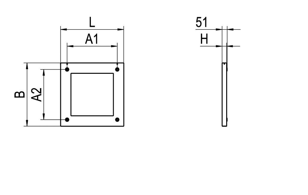 Aufbaurahmen ws ST L630mm B630mm H45mm