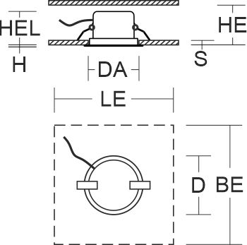 LED-Einbaustrahler 9,7W LedonaEco 3000K 660lm ws 1LED Alu IP65 mt Ø/EB120mm