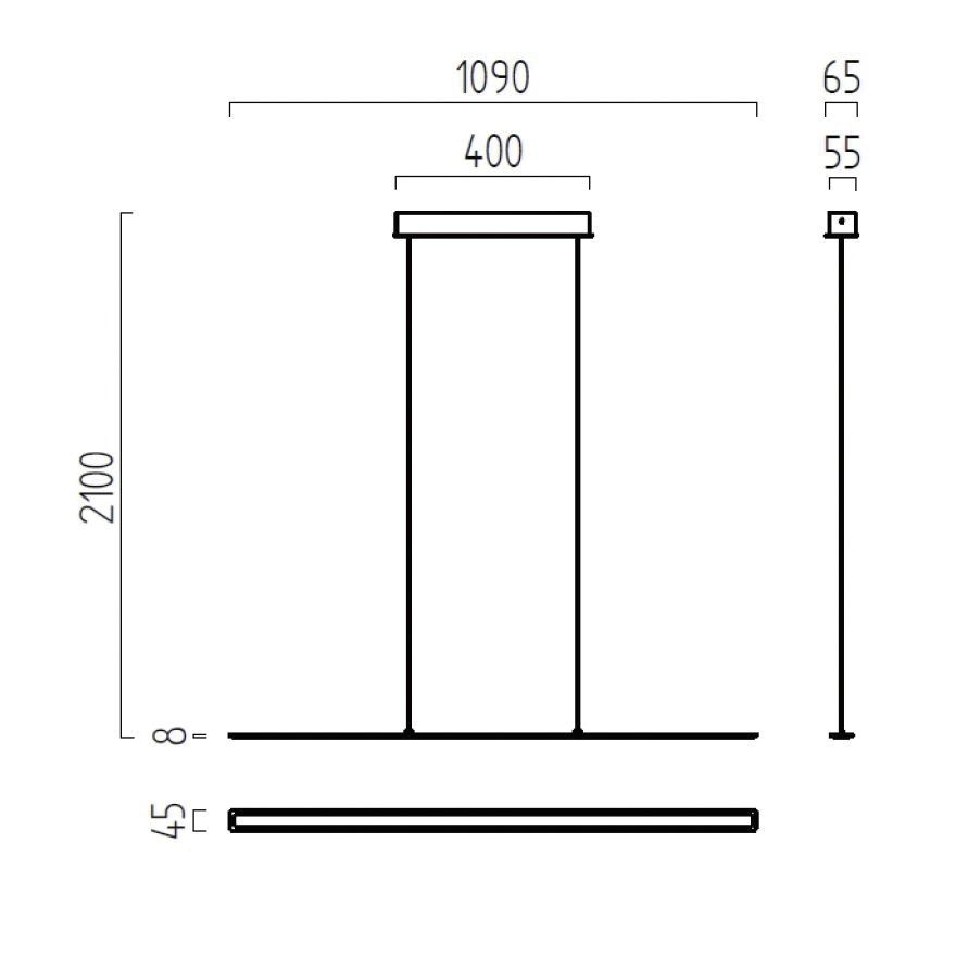 LED-Pendelleuchte 21W LEXX 2900K 1820lm ni 1LED LED nicht austauschbar sym IP30