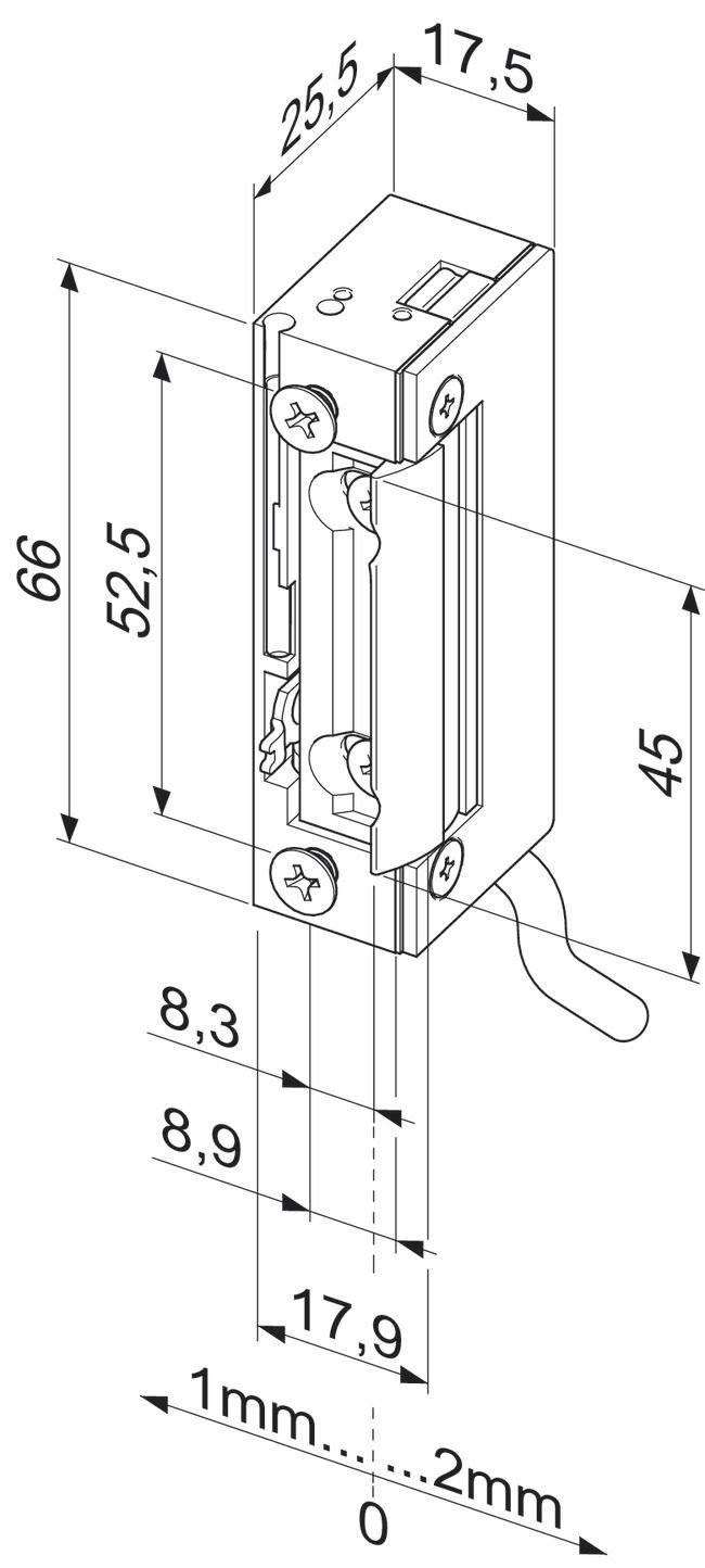 Türöffner 10-24V UC li/re Arbeitsstrom Mit mechanischer Entriegelung Einb