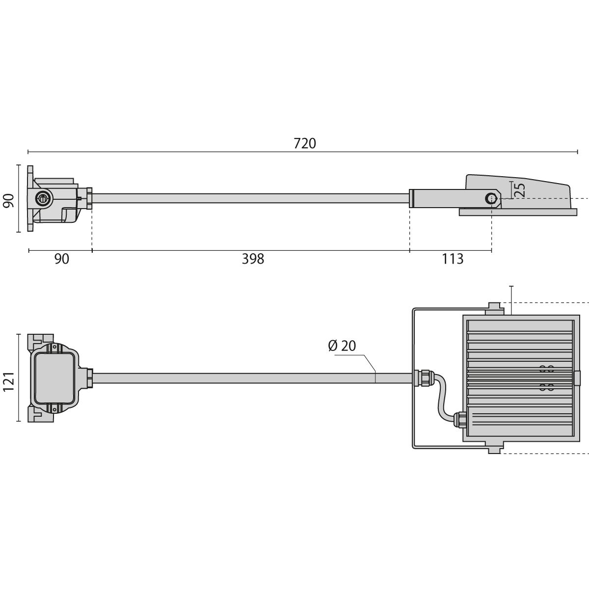 LED-Anbaustrahler 15W GUELL ZERO 4000K 1484lm Konv 1LED Alu IP66 gr mt