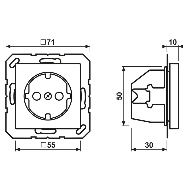 Steckdose 1f rt glz AS/A UP IP20 vert