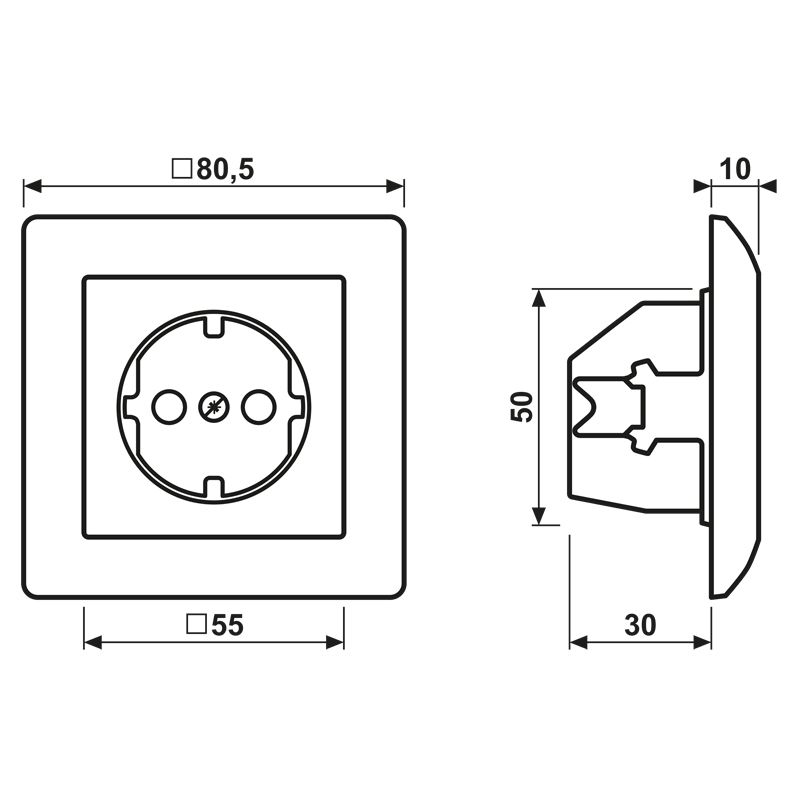 Steckdose 1f ws glz AS UP IP20 vert