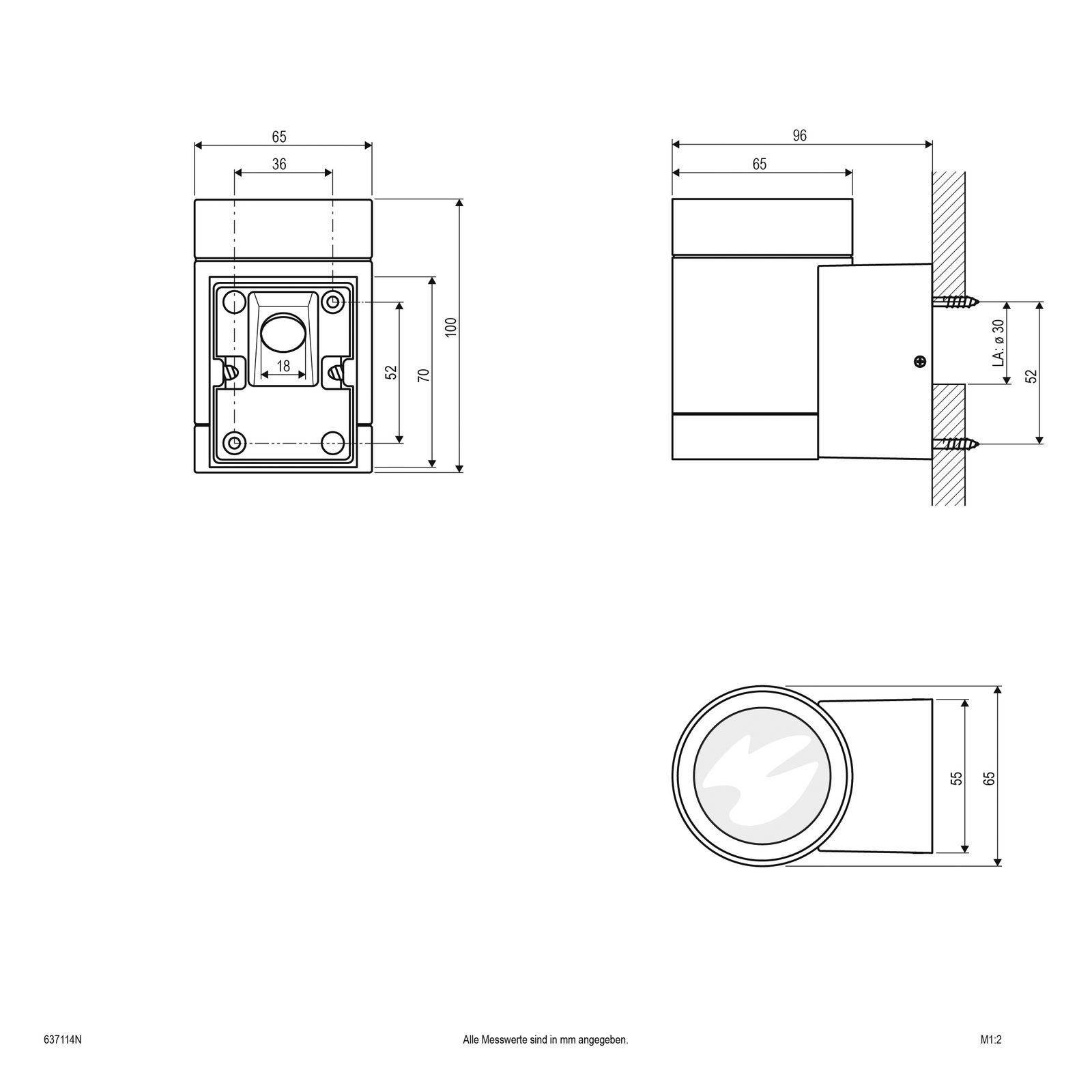 Uplight 11W HV si IP54 GU10 Ø65x100mm