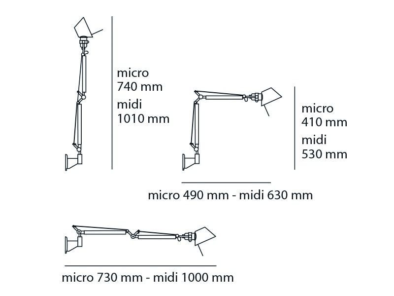 LED-Tischleuchte 9W Tolomeo 3000K 461lm Konv 4LEDs elektr.Trafo al m.Schalter