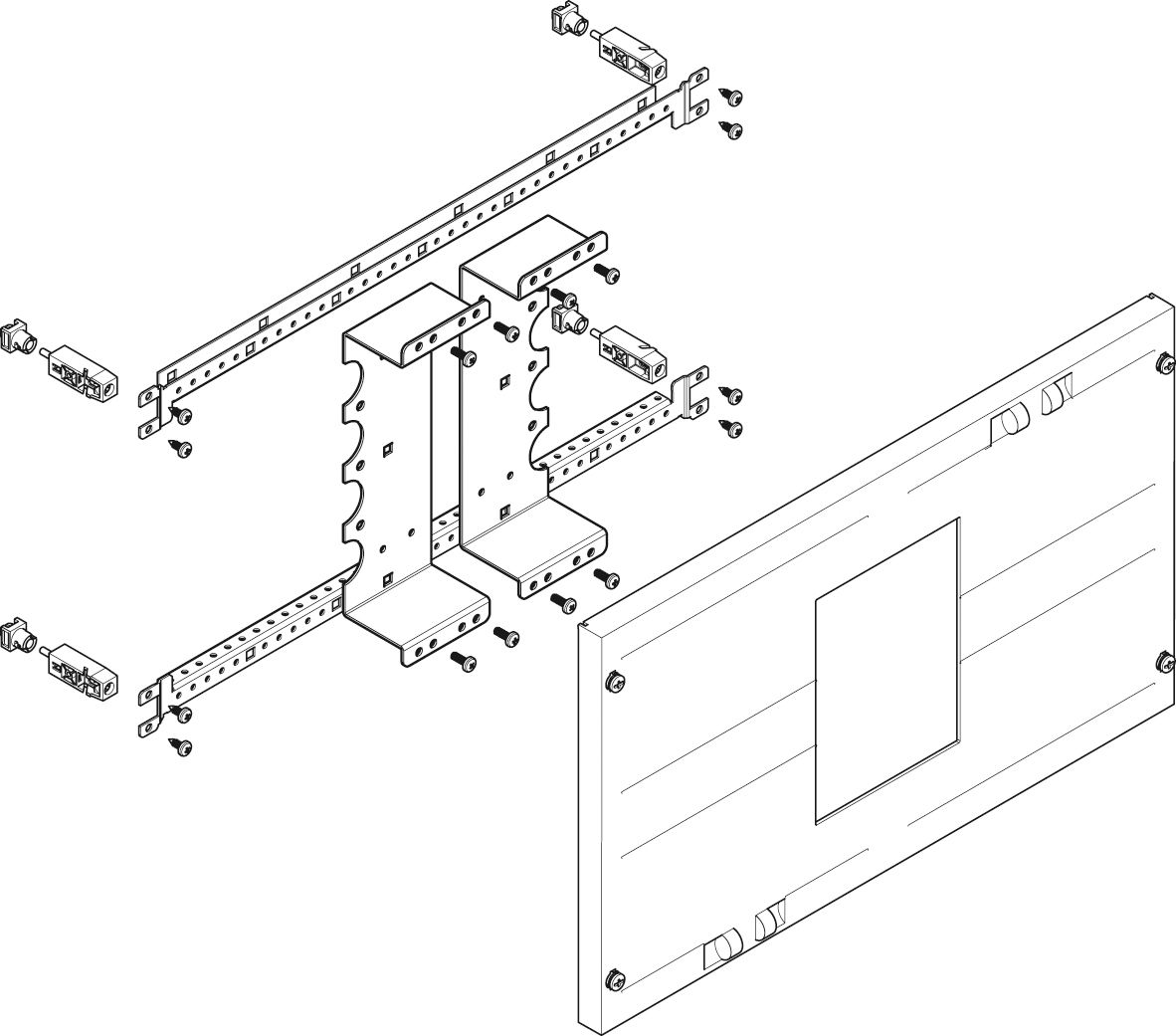 Verteilerfeld 500x300x125mm m.Ausschn m.Abdeck m.MPL