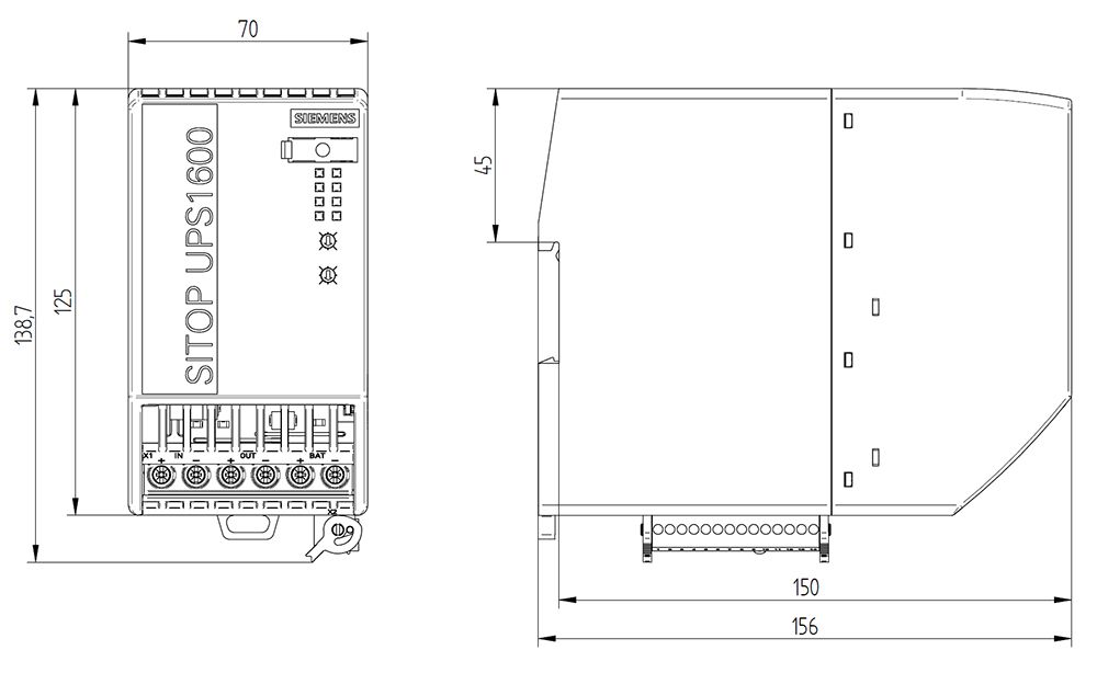 USV REG Offline 960VA 24V 70x125x150mm