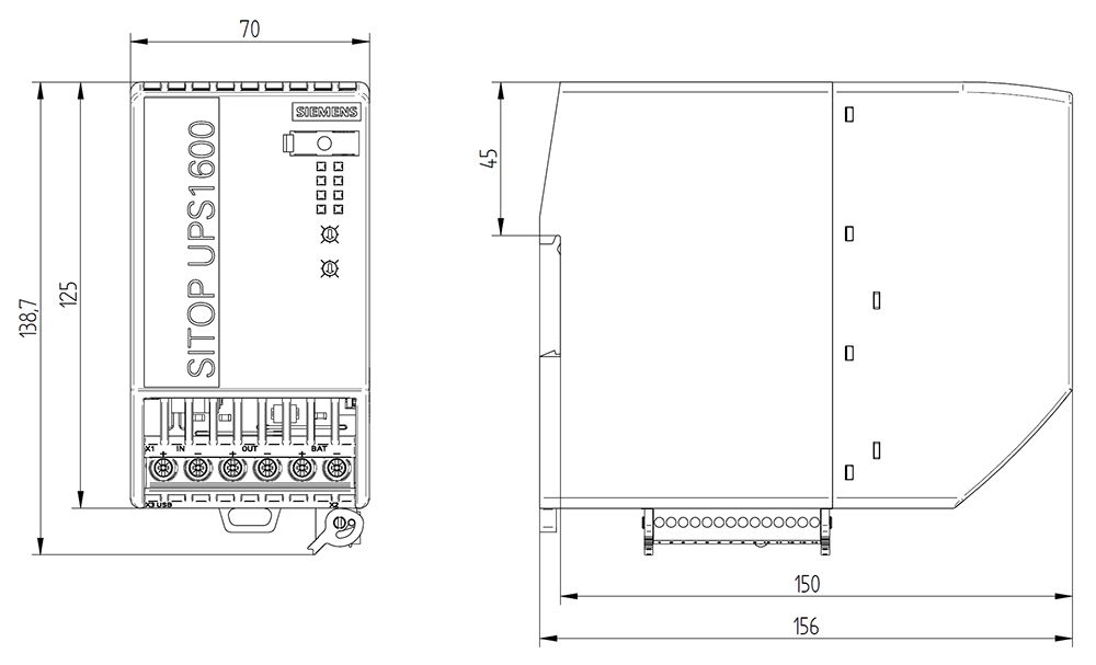 USV REG Offline 960VA 24V 70x125x150mm
