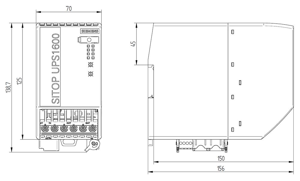 USV REG Offline 960VA 24V 70x125x150mm