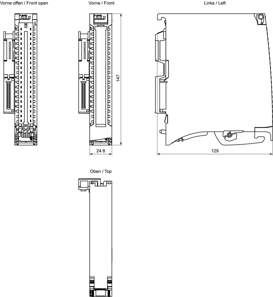 SPS-Digitales E/A-Modul 16Eing DC 20,4-28,8V Schraub/Federzug