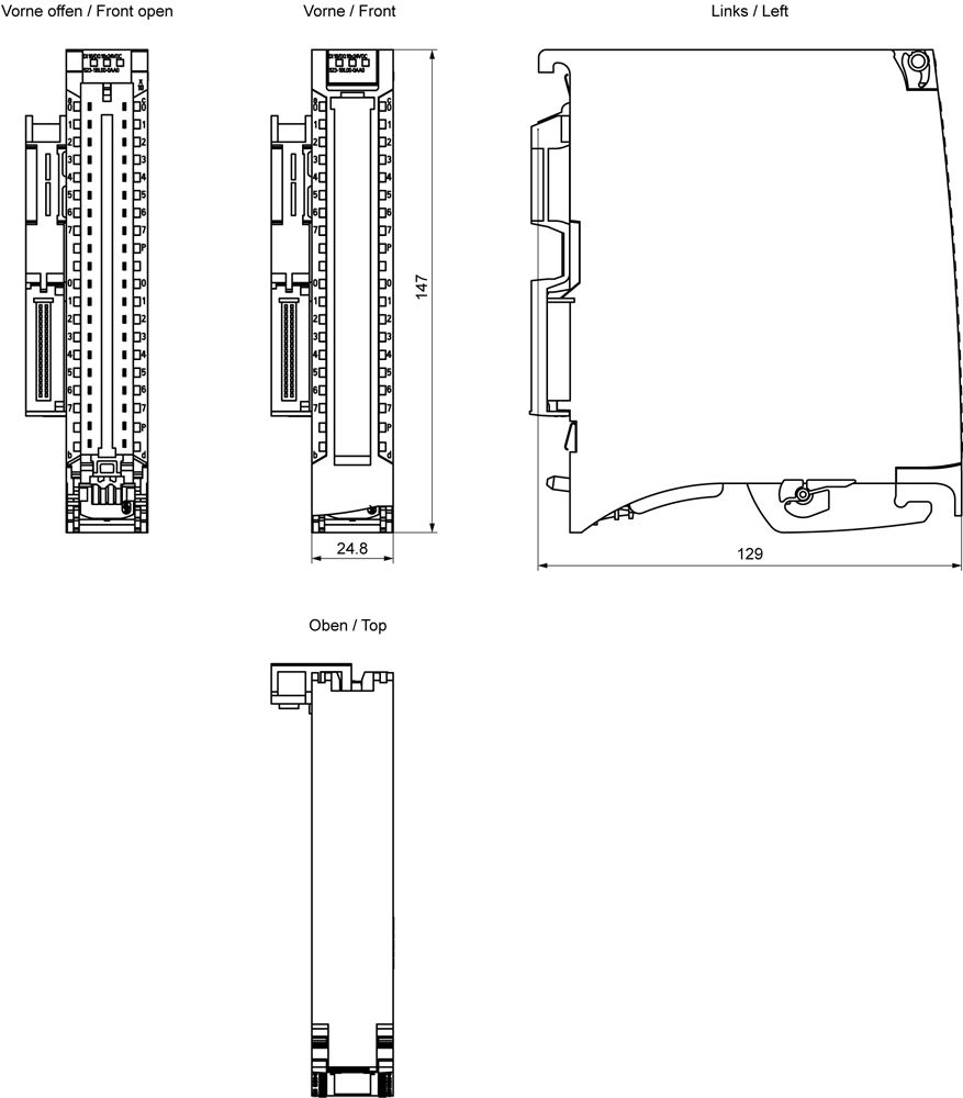 SPS-Digitales E/A-Modul 16Eing 16Ausg 0,5A DC 20,4-28,8V Transistor Schraub