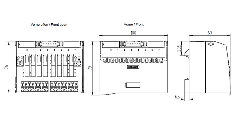 Initiator/Aktor-Klemme 1E 0,2-2,5qmm PNP 1A 1Etage