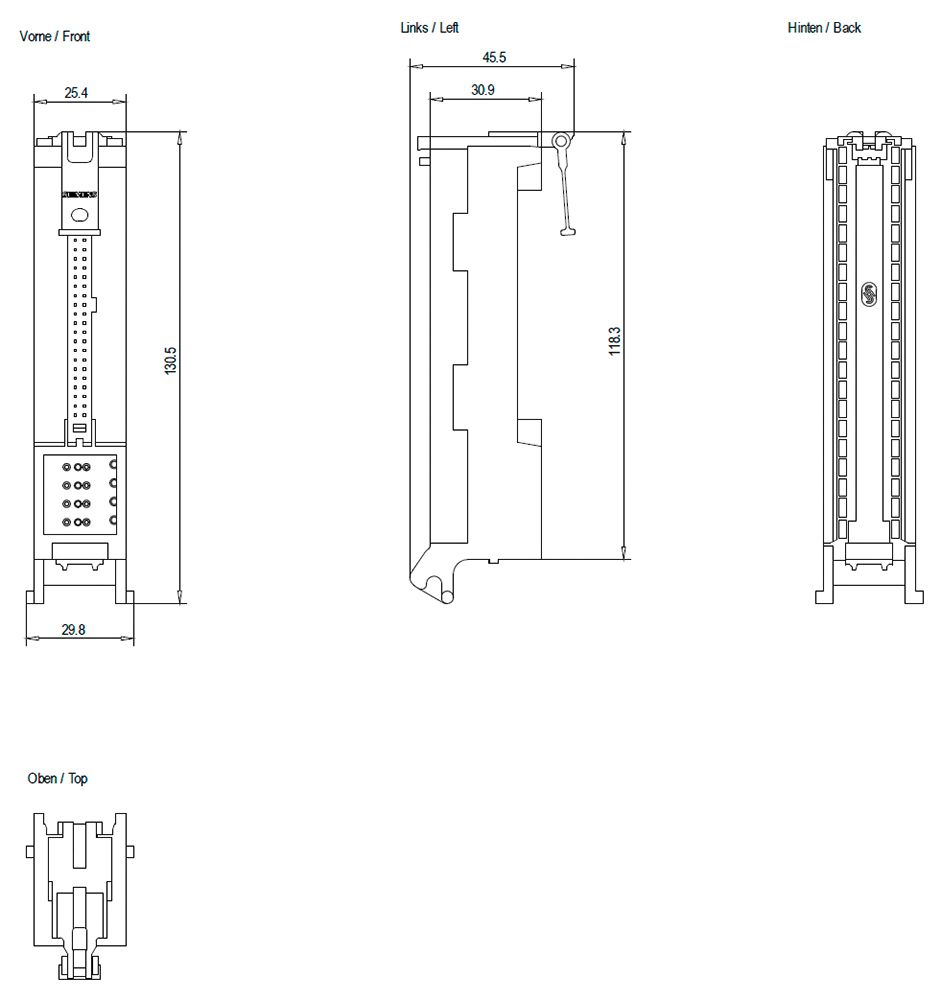 Klemmleiste 50p sw Direktmont Steckanschl