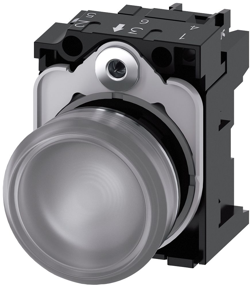 Leuchtmelder komplett 1f LED UC rnd hoch Ø22mm farblos 29,45x11,3mm IP67K