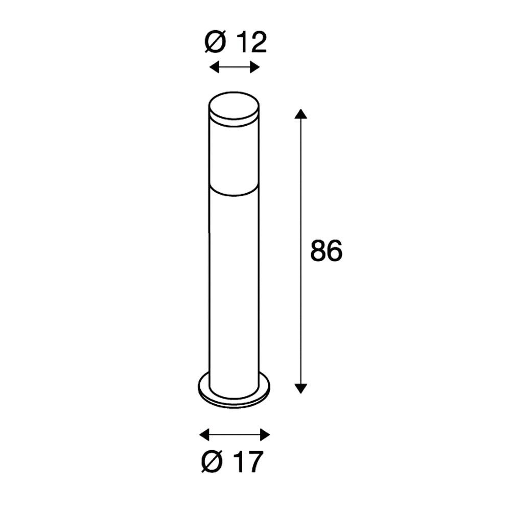 Pollerleuchte 20W E27 anth Alu Gl_tr HV IP54
