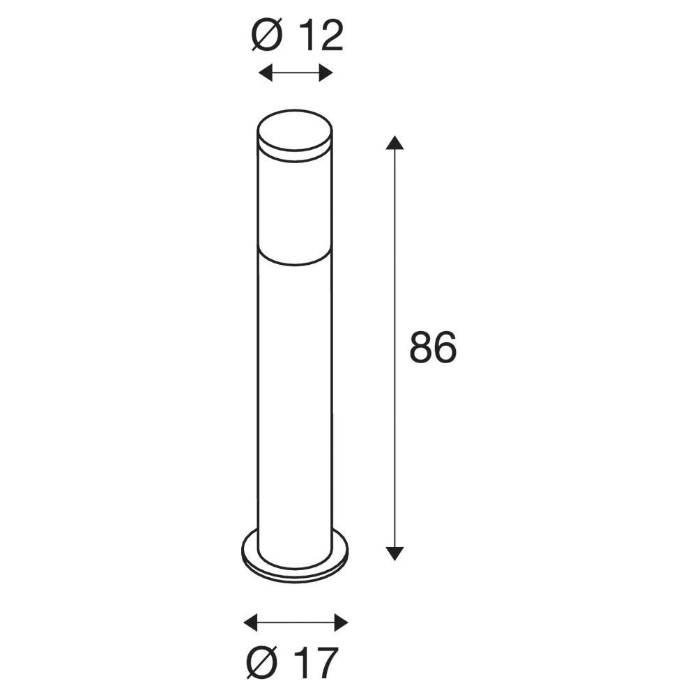 Pollerleuchte 20W E27 anth Alu Gl_tr HV IP54