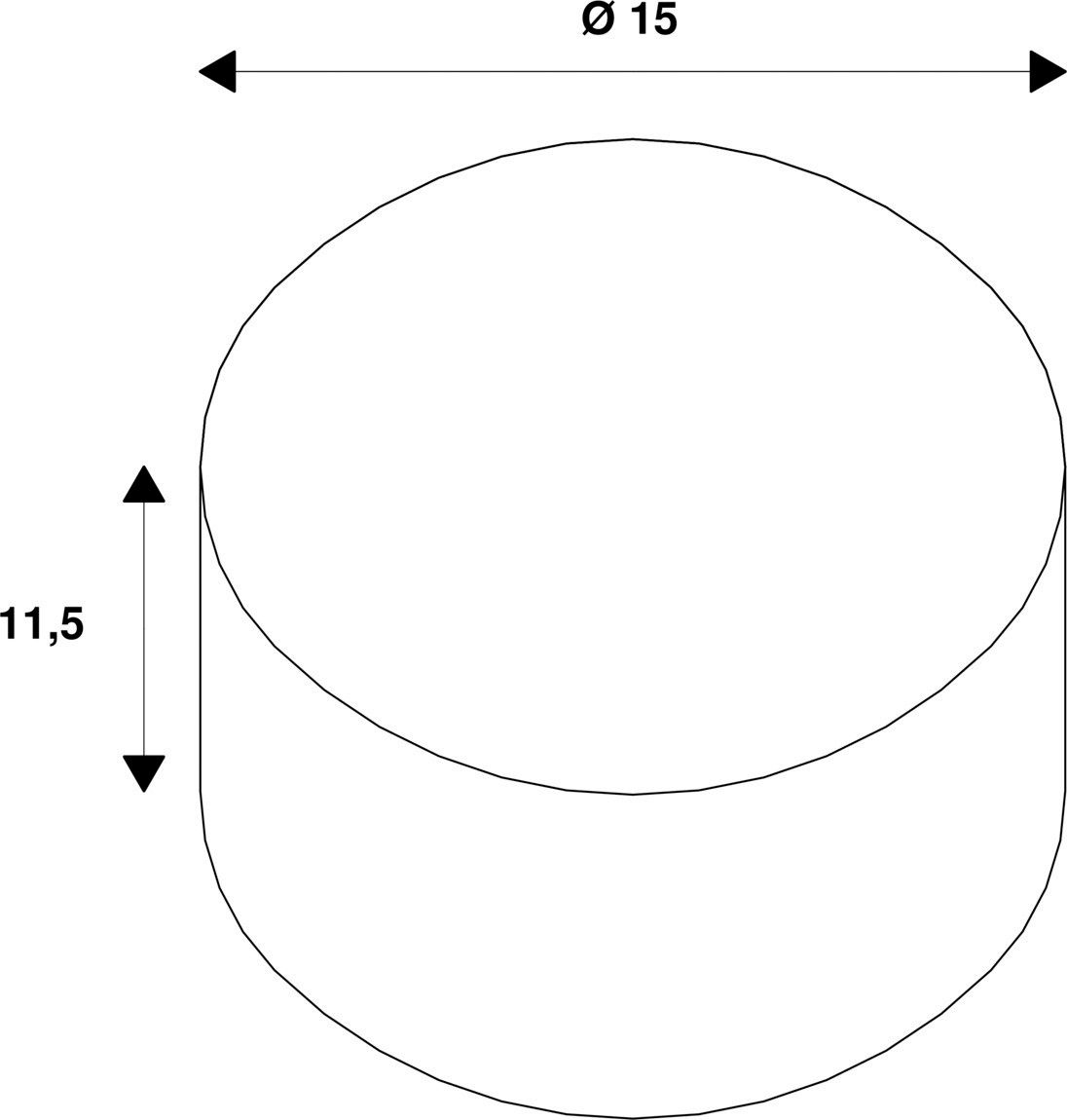 Standfuß anth Alu Ø150mm H115mm