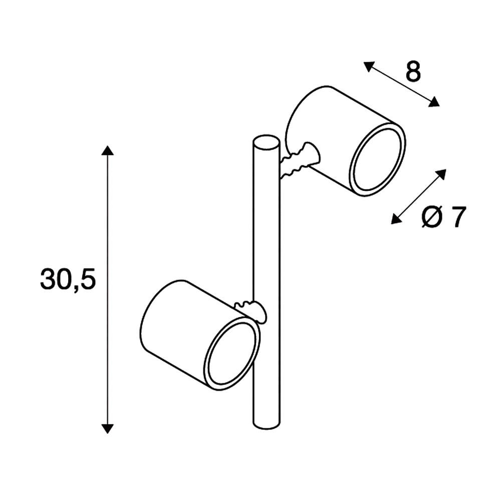 LED-Wegeleuchte 9W IP44 anth Alu Gl_tr 2LEDs GU10