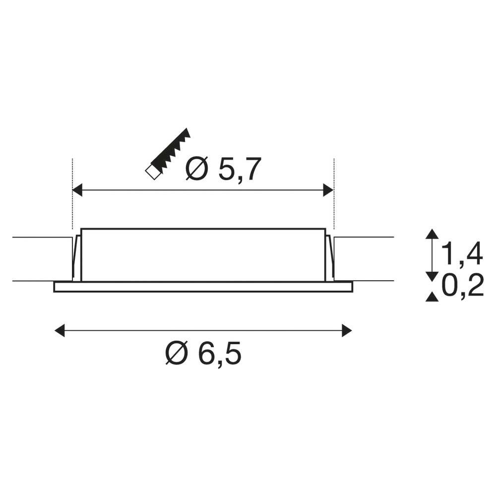 LED-Einbaustrahler 2,8W 3000K 170lm Konv chr glz 6LEDs Alu IP20 Ø/EB57mm