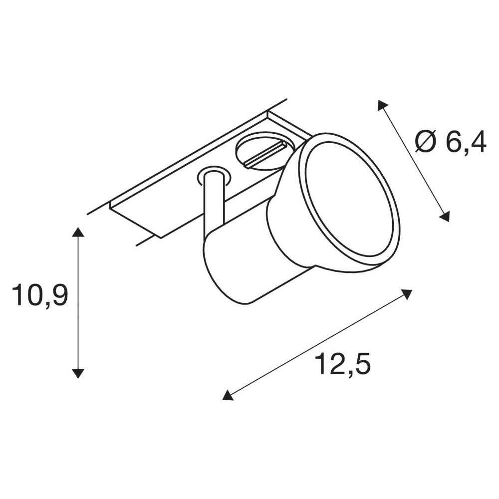Anbaustrahler 10W GU10 gr mt IP20 1Ph Alu