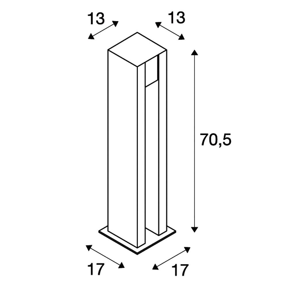 LED-Pollerleuchte 4W IP44 granit Stein 1LED GU10