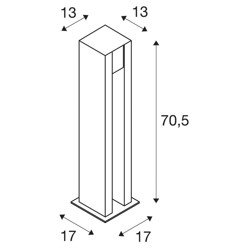 LED-Pollerleuchte 4W IP44 granit Stein 1LED GU10