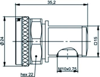 4.3-10-Stecker Rundkabel 50Ohm