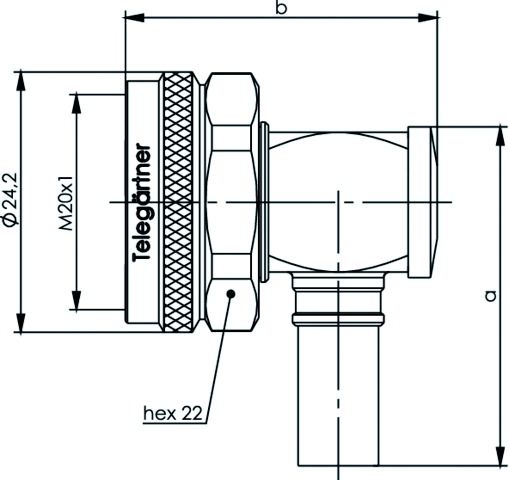 4.3-10-Stecker Rundkabel Winkelsteck 50Ohm