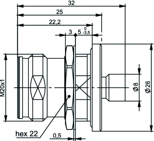 4.3-10-Buchse Rundkabel 5 50Ohm