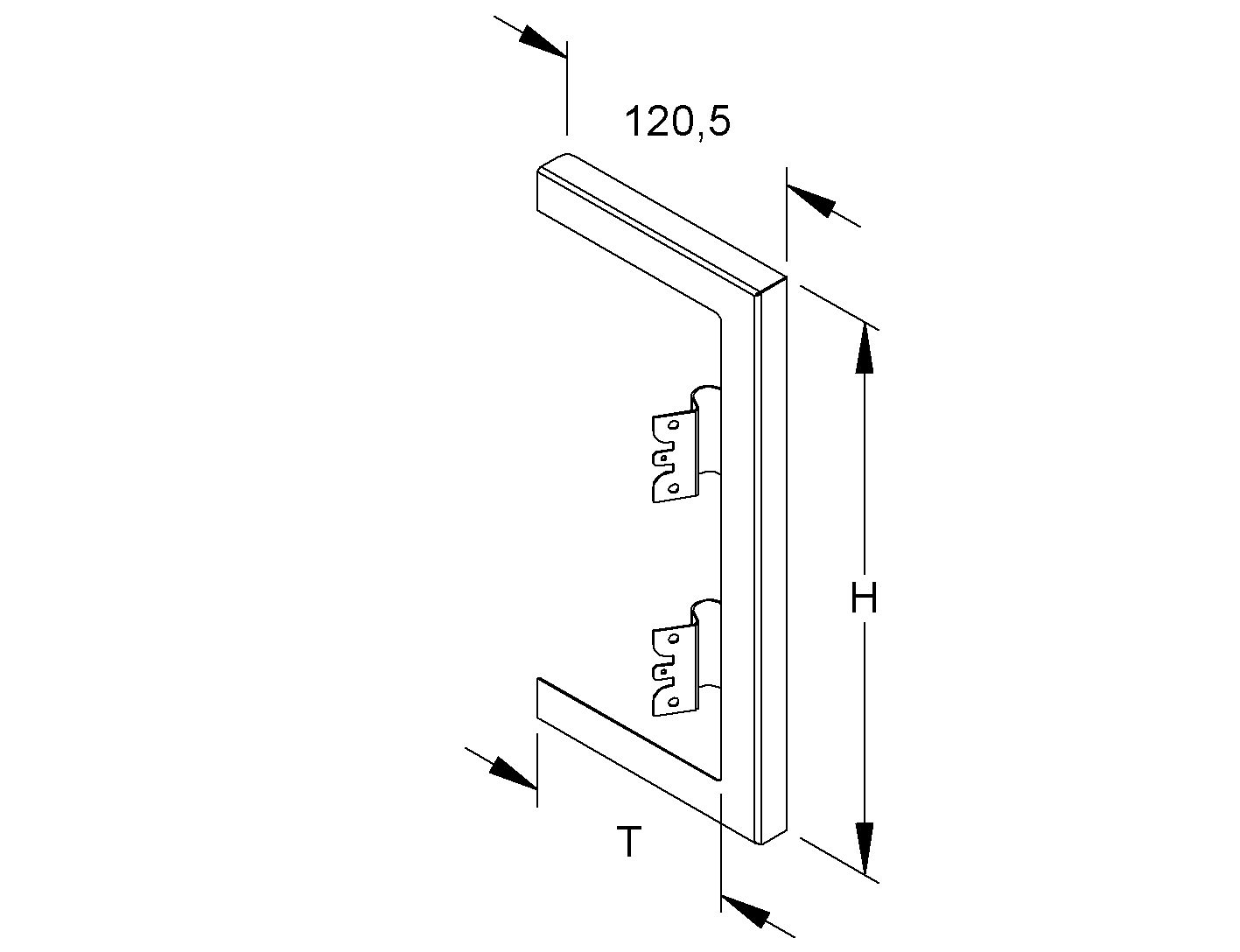 Wandanschlussblende GEB-K B261xT100mm vz sym ST cws RAL9001 hfr