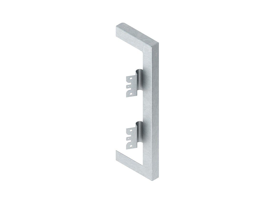 Wandanschlussblende GEB-K B261xT61mm sym ST ws/alu weiß/aluminium RAL9006 hfr vz